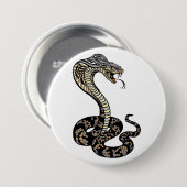 Badge Rond 7,6 Cm bouton serpent cobra (Devant & derrière)