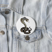 Badge Rond 7,6 Cm bouton serpent cobra (En situation)