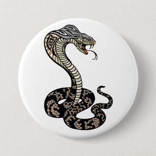 Badge Rond 7,6 Cm bouton serpent cobra