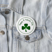 Badge Rond 7,6 Cm Bouton Shamrock de la Saint Patrick (En situation)