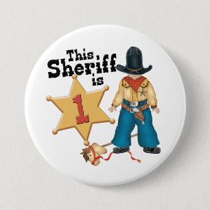 Badge Rond 7,6 Cm Bouton Sheriff Premier anniversaire