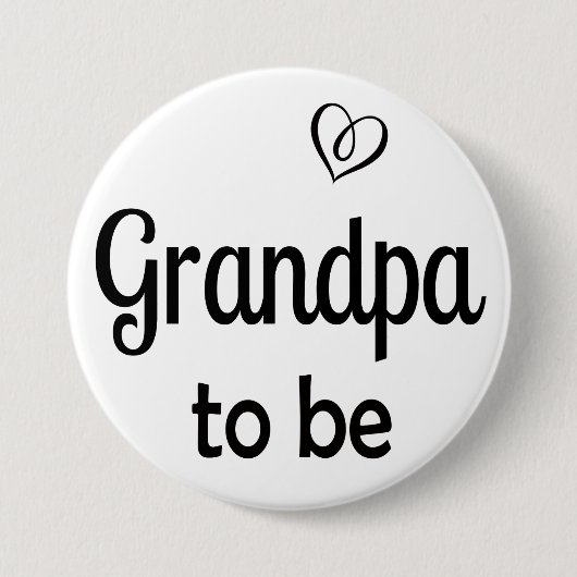 Badge Rond 7,6 Cm Bouton simple grand-père pour être Baby shower (Devant)