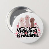 Badge Rond 7,6 Cm Bouton Sisterhood féminin activé (Devant & derrière)