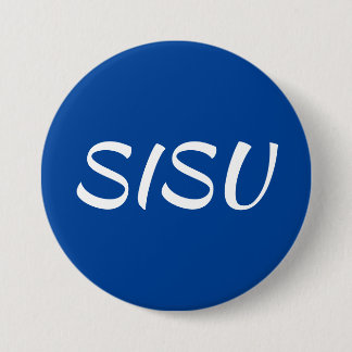 Badge Rond 7,6 Cm Bouton SISU (Arrondi); Bleu; Bouton finlandais)