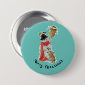 Badge Rond 7,6 Cm Bouton Snowman Et Amis (Devant & derrière)