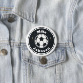 Badge Rond 7,6 Cm Bouton - Soccer personnalisé (ajouter le nom) (En situation)