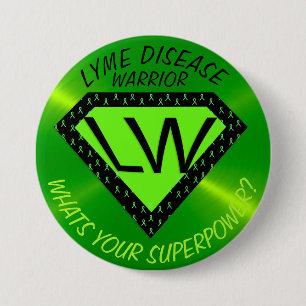 Badge Rond 7,6 Cm Bouton Superpuissance Guerrier de la maladie de Ly