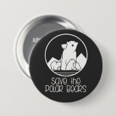 Badge Rond 7,6 Cm Bouton Support Ours Polaire (Devant & derrière)