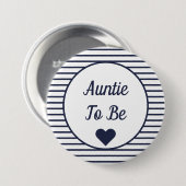 Badge Rond 7,6 Cm Bouton Tante À Baby shower (Devant & derrière)