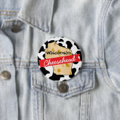 Badge Rond 7,6 Cm Bouton Tête de fromage Wisconsin (En situation)