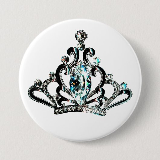 Badge Rond 7,6 Cm Bouton Tiara (Devant)
