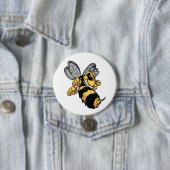 Badge Rond 7,6 Cm Bouton très fâché d'abeille (En situation)