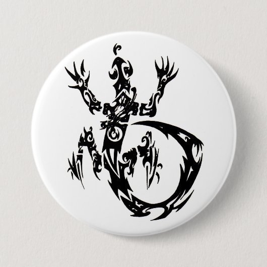 Badge Rond 7,6 Cm Bouton tribal de Gecko (Devant)