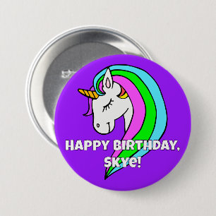 Badge Rond 7,6 Cm Bouton Unicorne arc-en-ciel