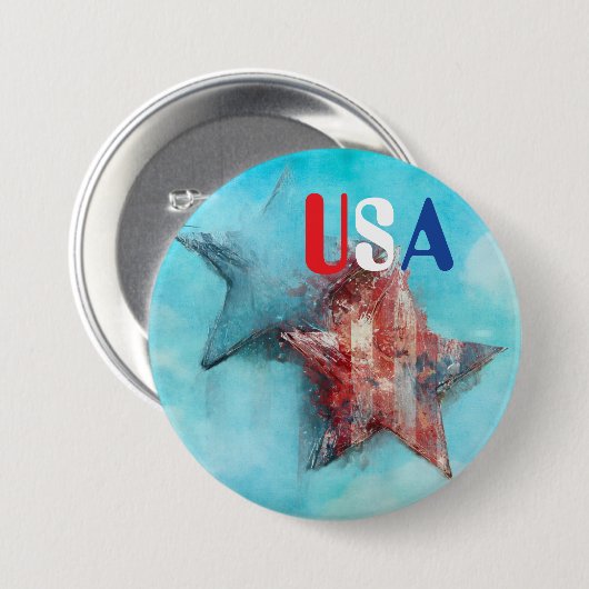 Badge Rond 7,6 Cm Bouton USA (Devant & derrière)