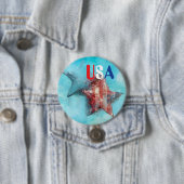 Badge Rond 7,6 Cm Bouton USA (En situation)