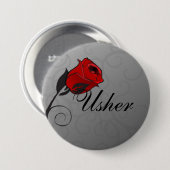 Badge Rond 7,6 Cm Bouton Usher Rose enchanté (Devant & derrière)