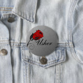 Badge Rond 7,6 Cm Bouton Usher Rose enchanté (En situation)