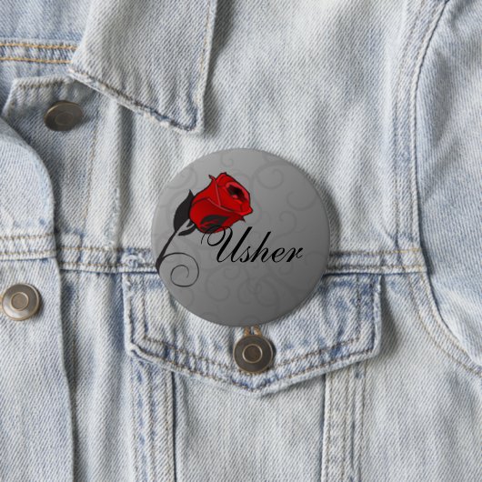 Badge Rond 7,6 Cm Bouton Usher Rose enchanté (En situation)