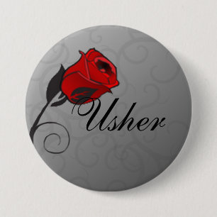 Badge Rond 7,6 Cm Bouton Usher Rose enchanté