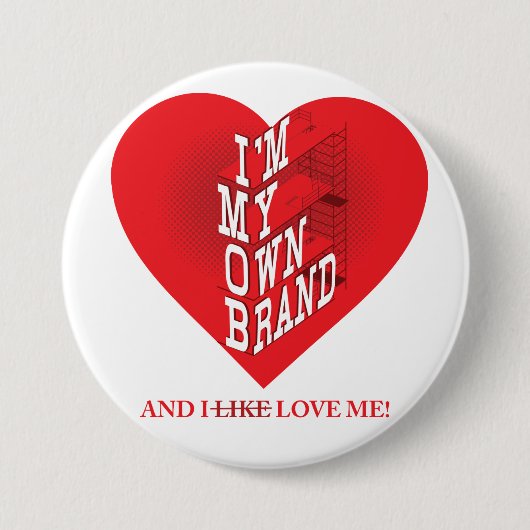 Badge Rond 7,6 Cm Bouton vers le haut de votre marque ! (Devant)