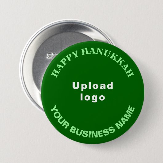 Badge Rond 7,6 Cm Bouton Vert Rond pour l'entreprise Hanoukka (Devant & derrière)