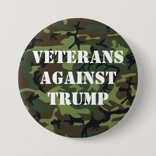 Badge Rond 7,6 Cm Bouton Vétérans contre Trump (Devant)
