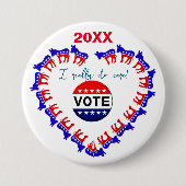 Badge Rond 7,6 Cm Bouton Vote démocratique 2024 (Devant)