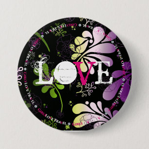 Badge Rond 7,6 Cm Bouton Voyage Amour Filles