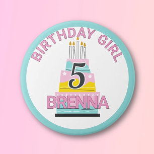 Badge Rond 7,6 Cm Bouton Whimsical Birthday girl's party