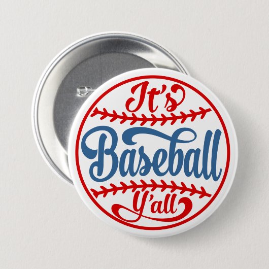Badge Rond 7,6 Cm Bouton Y’all de baseball (Devant & derrière)