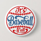Badge Rond 7,6 Cm Bouton Y’all de baseball (Devant)