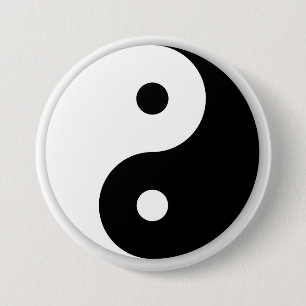 Badge Rond 7,6 Cm Bouton Yin Yang