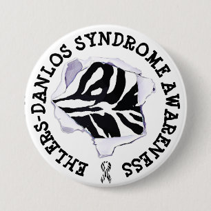 Badge Rond 7,6 Cm Bouton zèbre de sensibilisation au syndrome EDS Eh