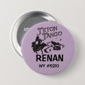 Badge Rond 7,6 Cm Boutonnez le noir nommé d'étiquette (Devant & derrière)