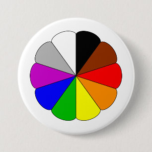 Badge Rond 7,6 Cm Boutons arc-en-ciel vibrants - colorés et jouants