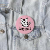 BADGE ROND 7,6 CM BOUTONS CHAT, RÈGLE CHATS (En situation)