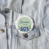 Badge Rond 7,6 Cm Boutons de Baby shower bleuté (En situation)