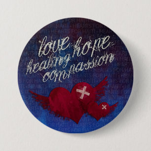 Badge Rond 7,6 Cm Boutons de Valentine de soulagement du Haïti