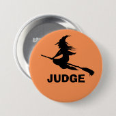 Badge Rond 7,6 Cm Boutons d'Halloween Silhouette sorcière à Customis (Devant & derrière)