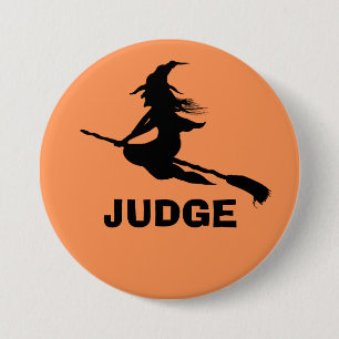 Badge Rond 7,6 Cm Boutons d'Halloween Silhouette sorcière à Customis
