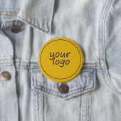 Badge Rond 7,6 Cm Boutons d'or jaune avec Monogramme (En situation)