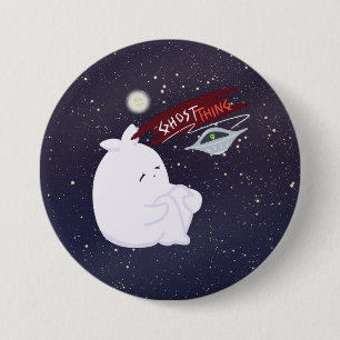 Badge Rond 7,6 Cm Boutons Halloween Enlèvement Alien Fantôme