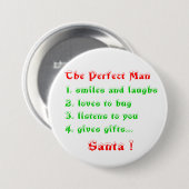 Badge Rond 7,6 Cm Boutons homme parfait (Devant & derrière)