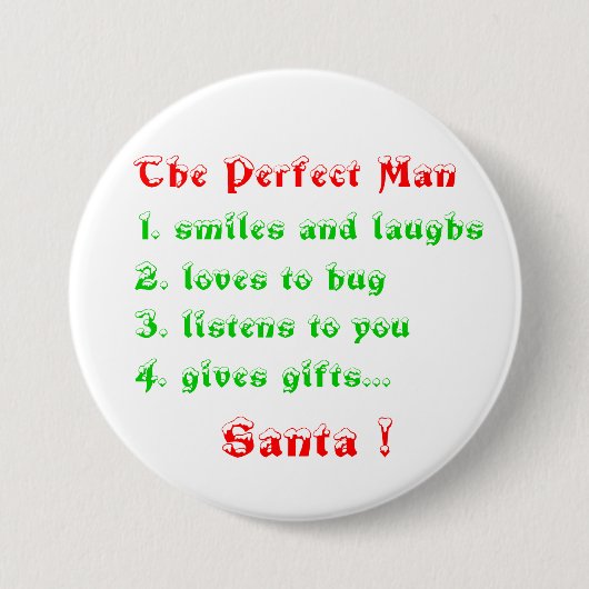 Badge Rond 7,6 Cm Boutons homme parfait (Devant)