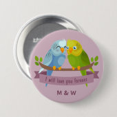 Badge Rond 7,6 Cm Boutons monogrammes personnalisés Inséparables (Devant & derrière)