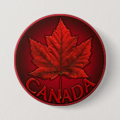 Badge Rond 7,6 Cm Boutons souvenir Canada Drapeau Érable Feuille Éra (Devant)