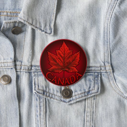 Badge Rond 7,6 Cm Boutons souvenir Canada Drapeau Érable Feuille Éra (En situation)
