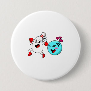 Badge Rond 7,6 Cm Bowling Bowling Bowling