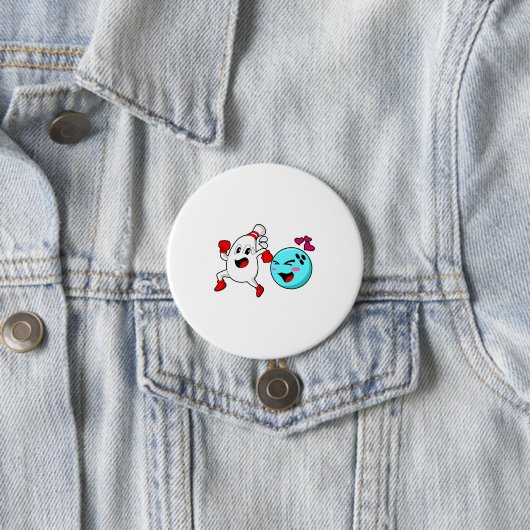 Badge Rond 7,6 Cm Bowling Bowling Bowling (En situation)